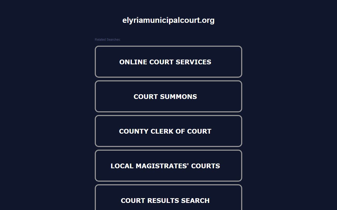 Elyria Municipal Court for 72 hour booking case records