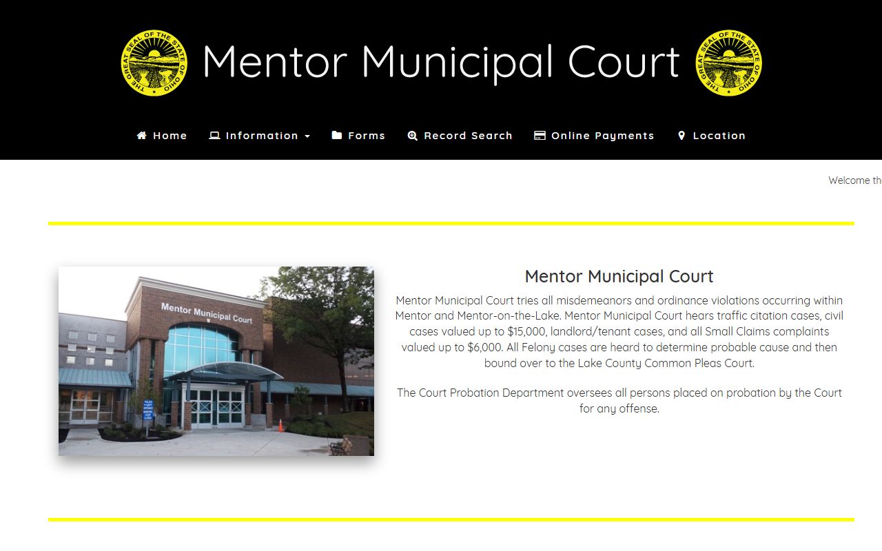 Mentor Municipal Court 72 hour booking case records