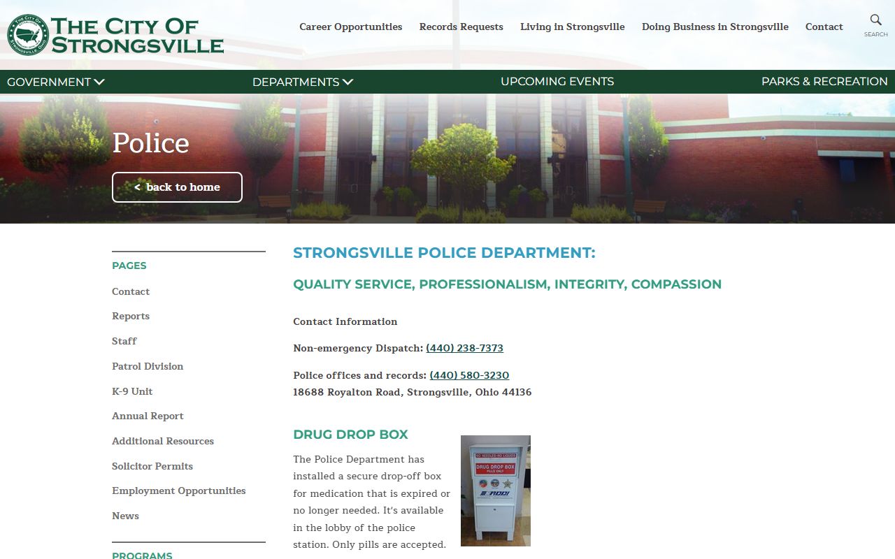 Strongsville Police Department 72 hour booking records