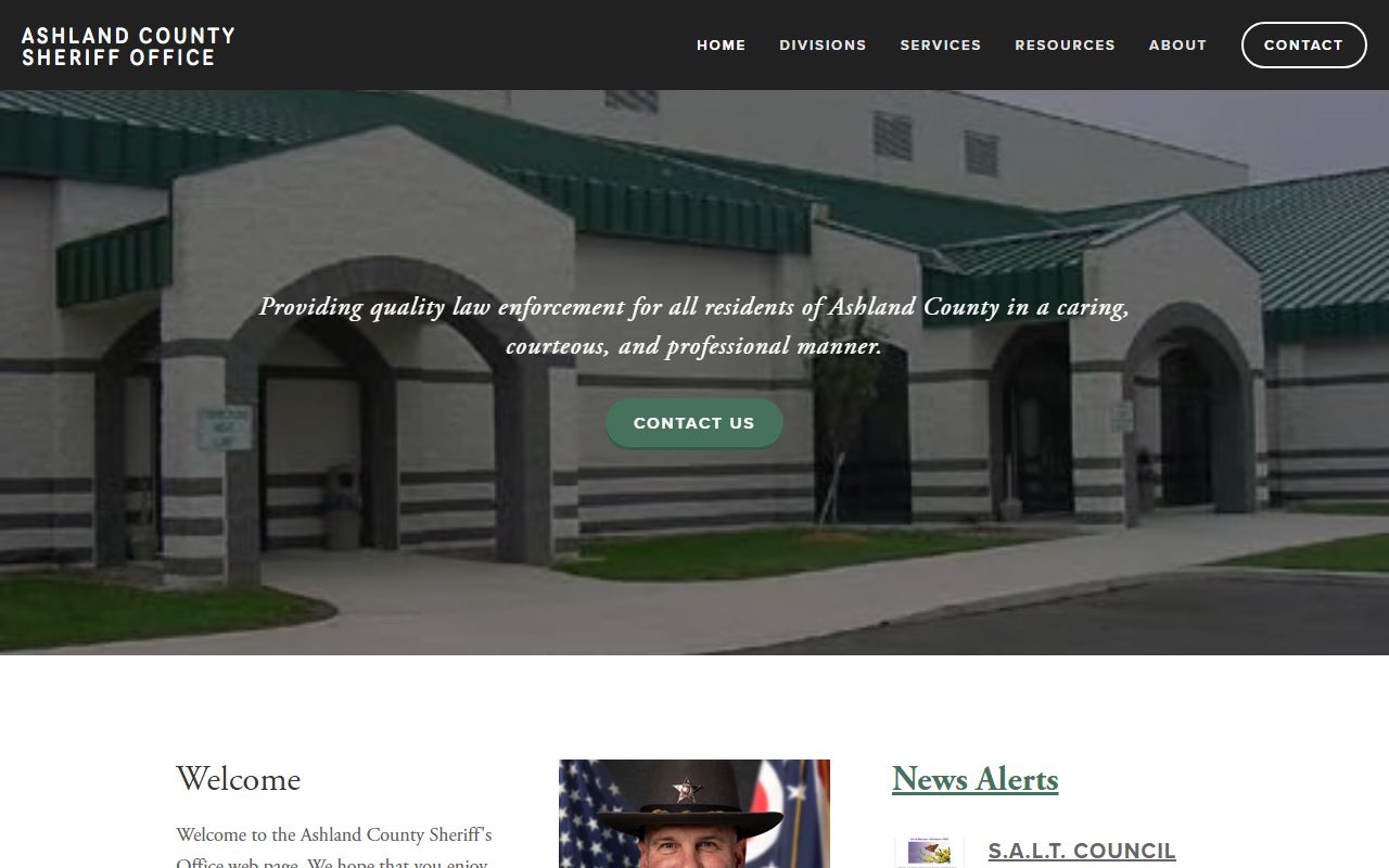 Ashland County 72 hour booking Sheriff's Office website