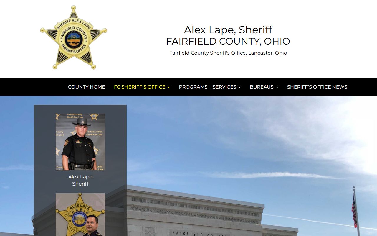 Fairfield County 72 hour booking Sheriff's Office website