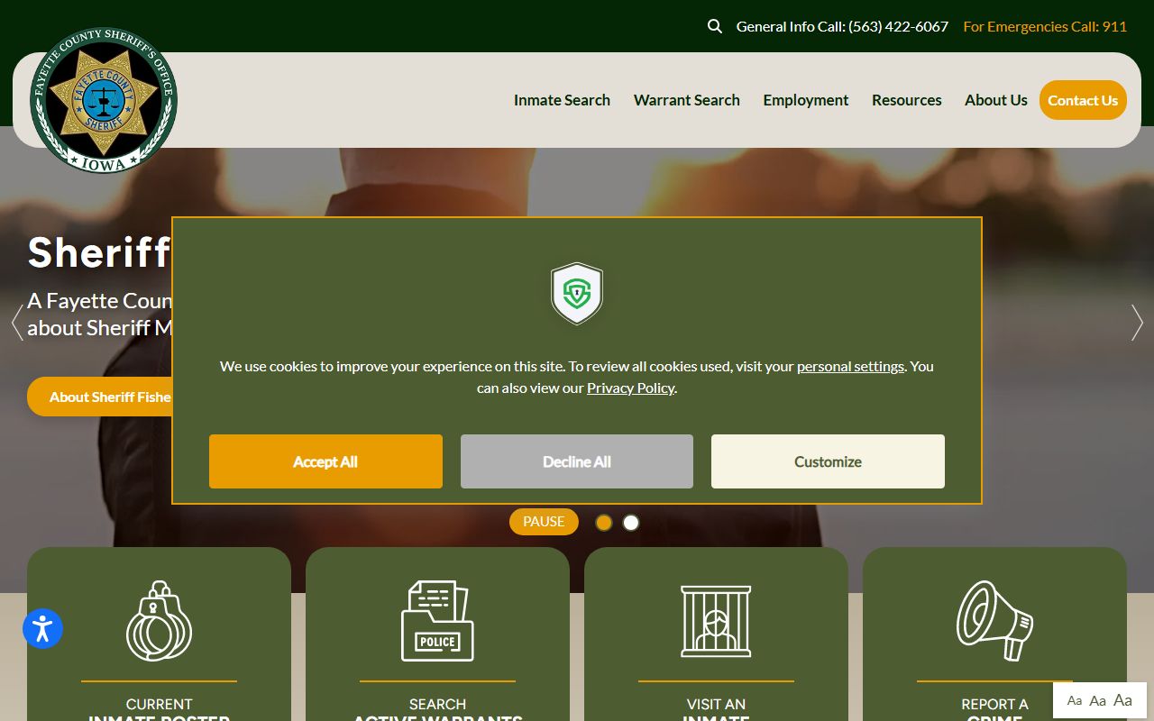 Fayette County 72 hour booking Sheriff's Office