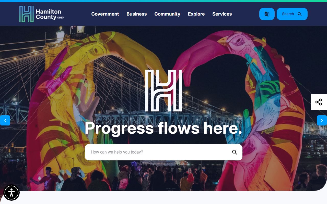 Hamilton County government portal for 72 hour booking records