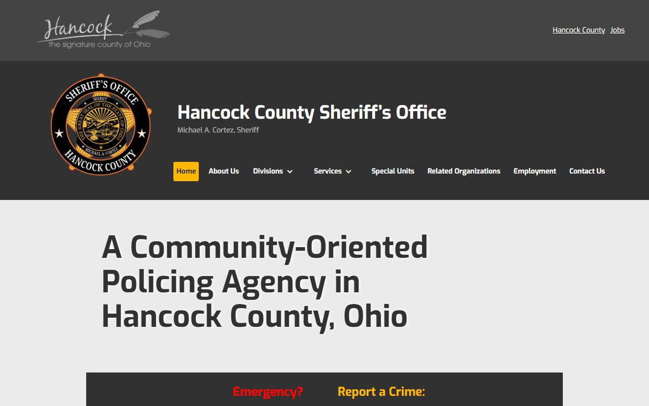 Hancock County Sheriff website for 72 hour booking records