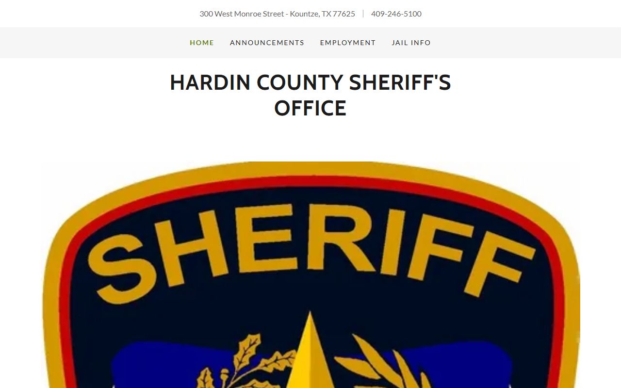 Hardin County 72 hour booking sheriff website