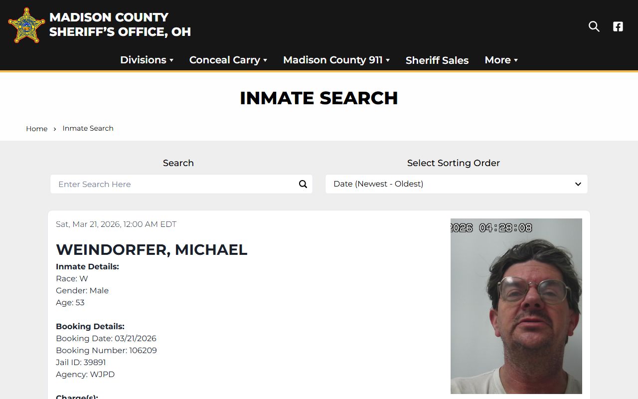 Madison County inmate search 72 hour booking