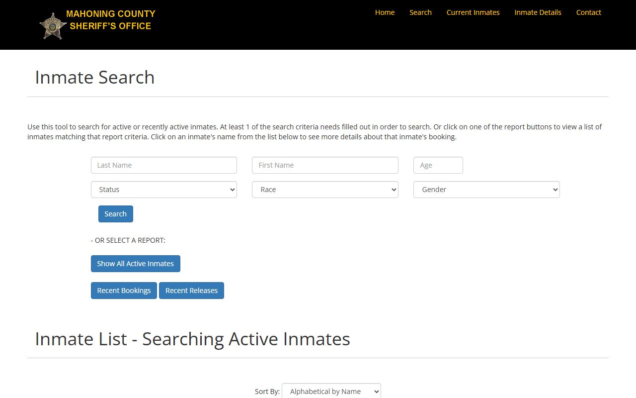 Mahoning County 72 hour booking inmate portal