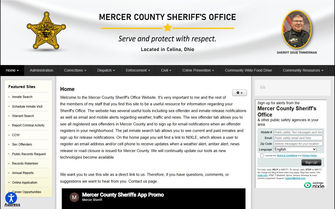 Mercer County 72 hour booking sheriff office website