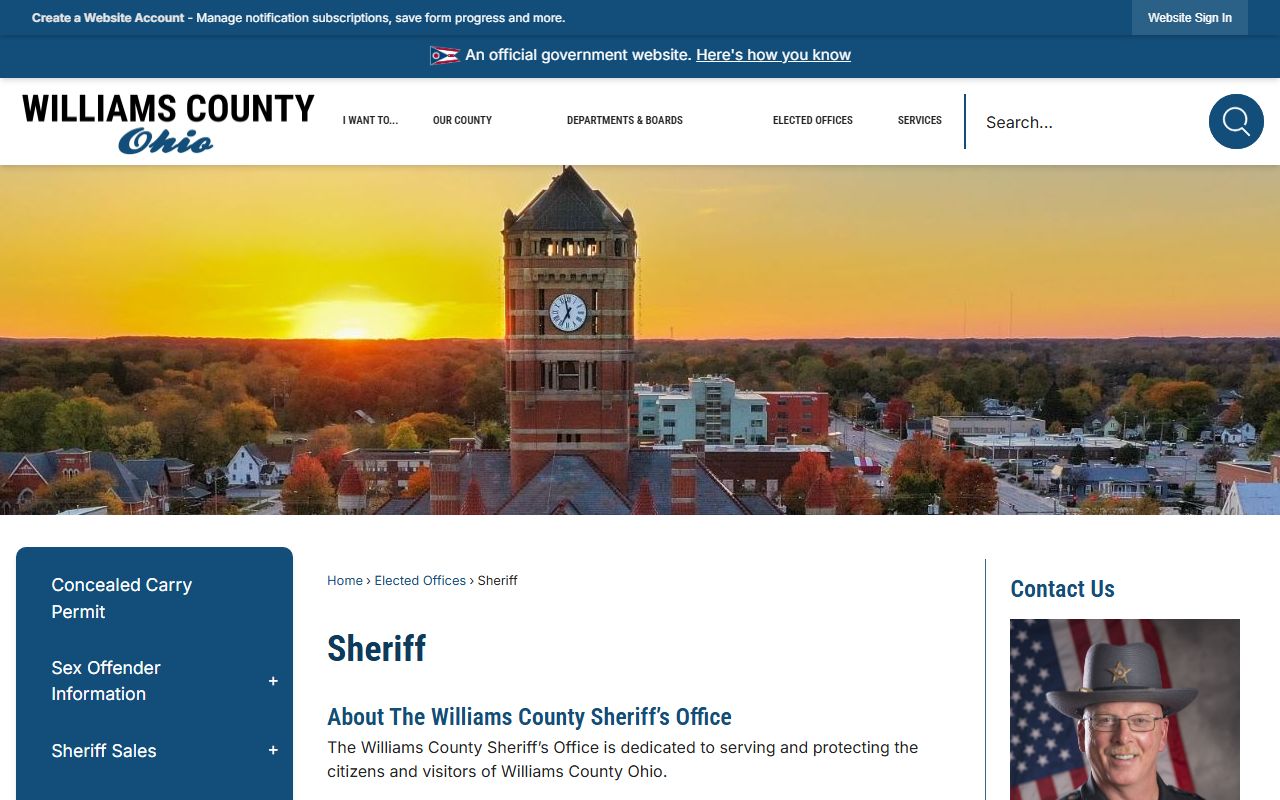 Williams County 72 hour booking sheriff website