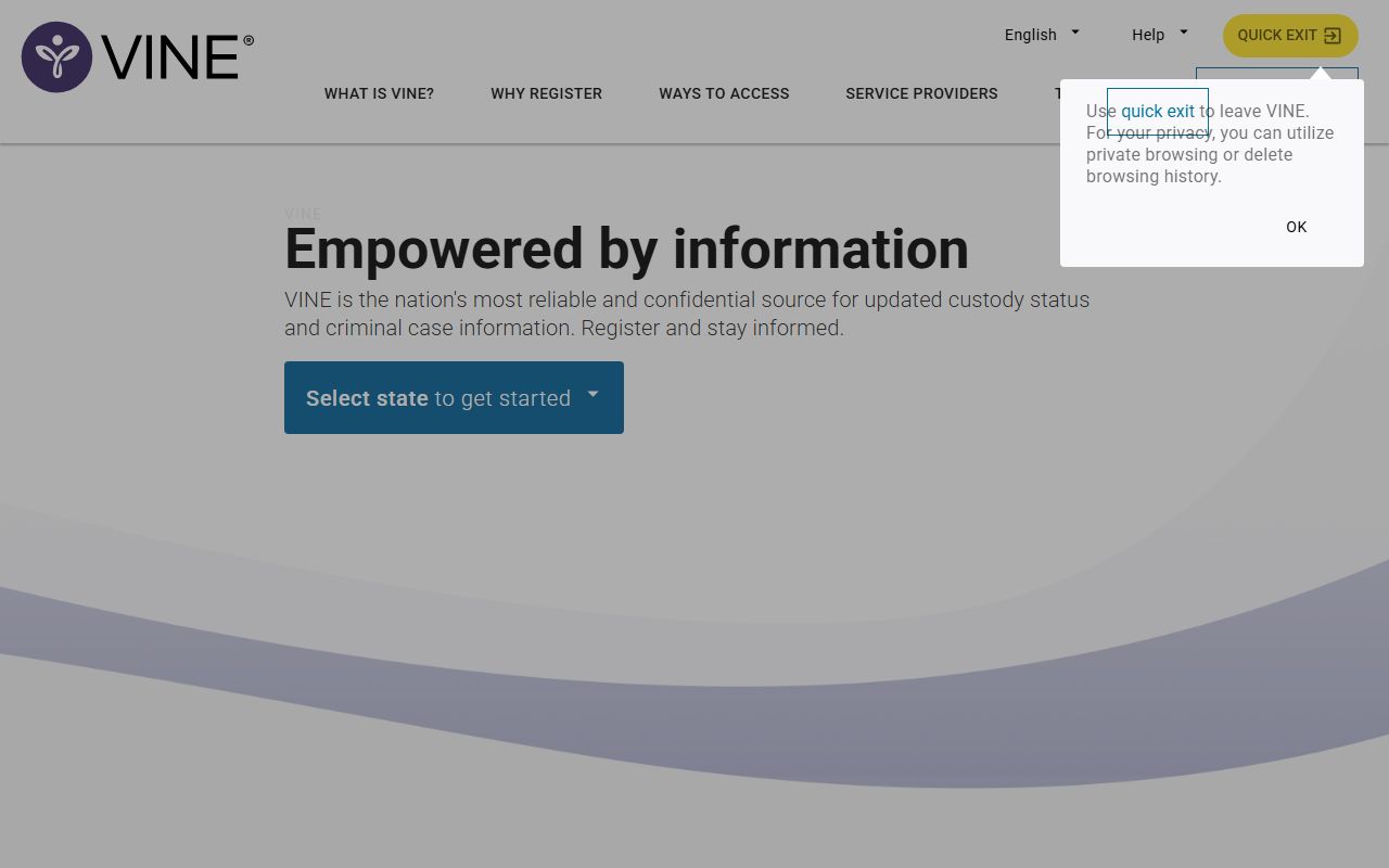 VINELink victim notification system for Ohio 72 hour booking